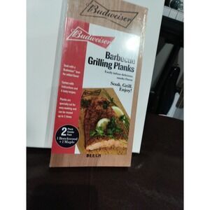 Budwiser Barbeque Grillings Planks New Sealed 2 COMBO Pack 1 Beechwood & 1 Maple